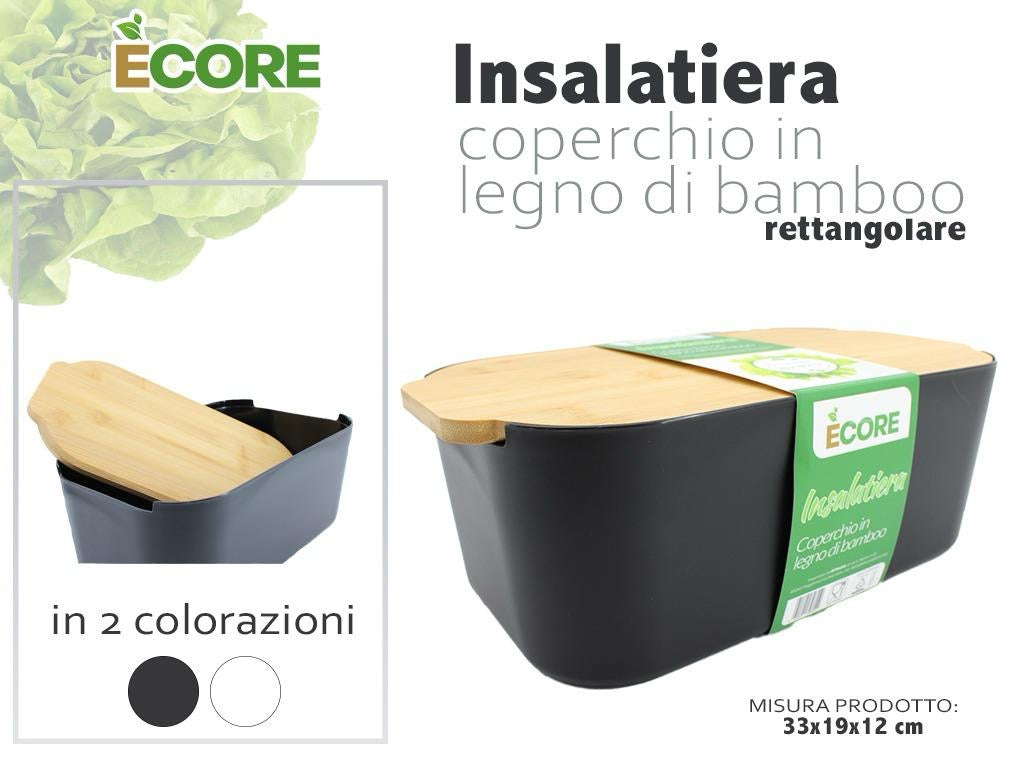 Insalatiera coperchio in bambù