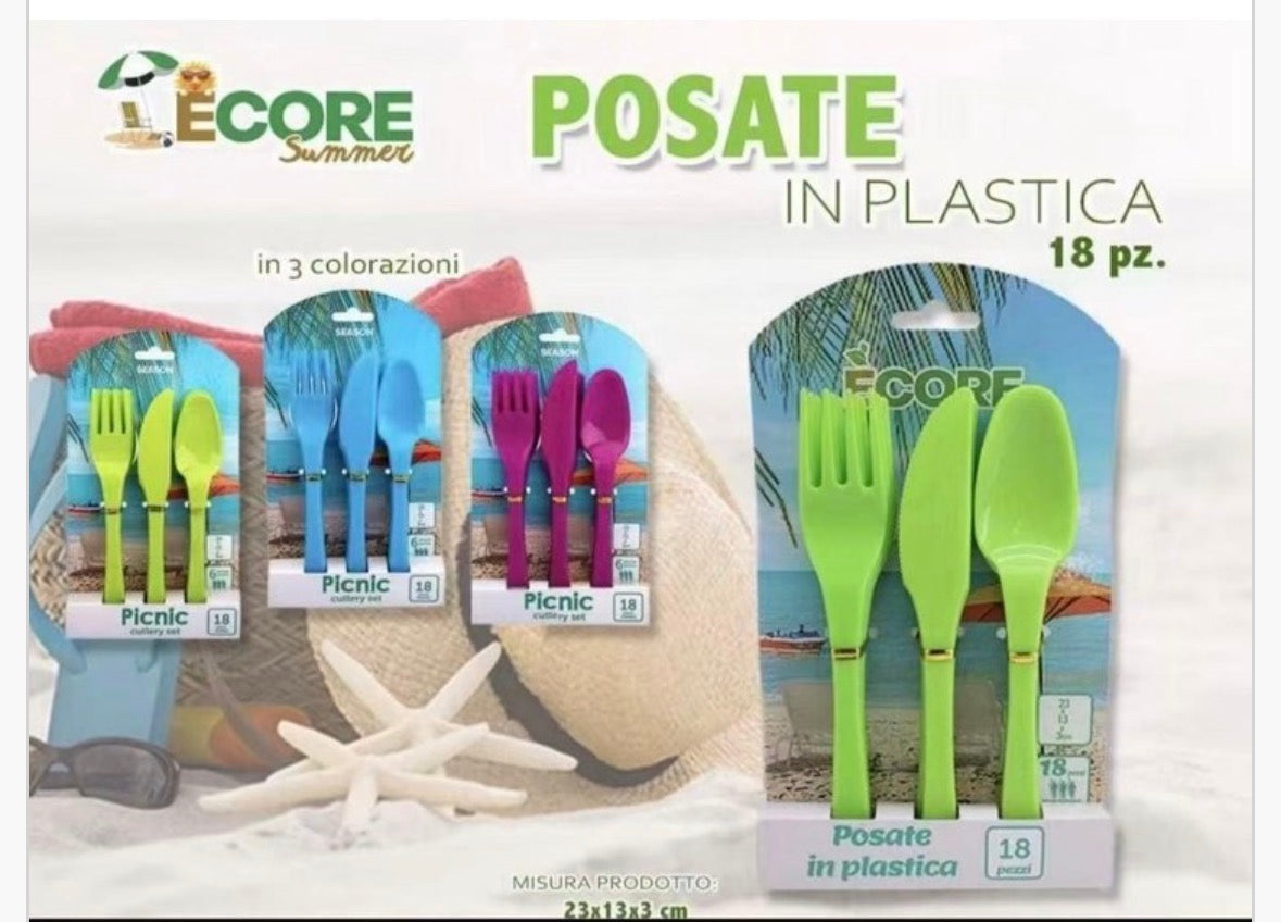 Posate in plastica colorate