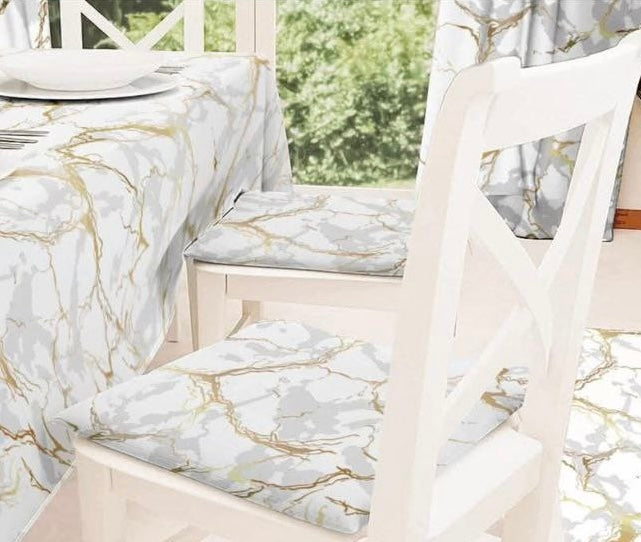 Cuscini per sedia con lacci effetto marmo