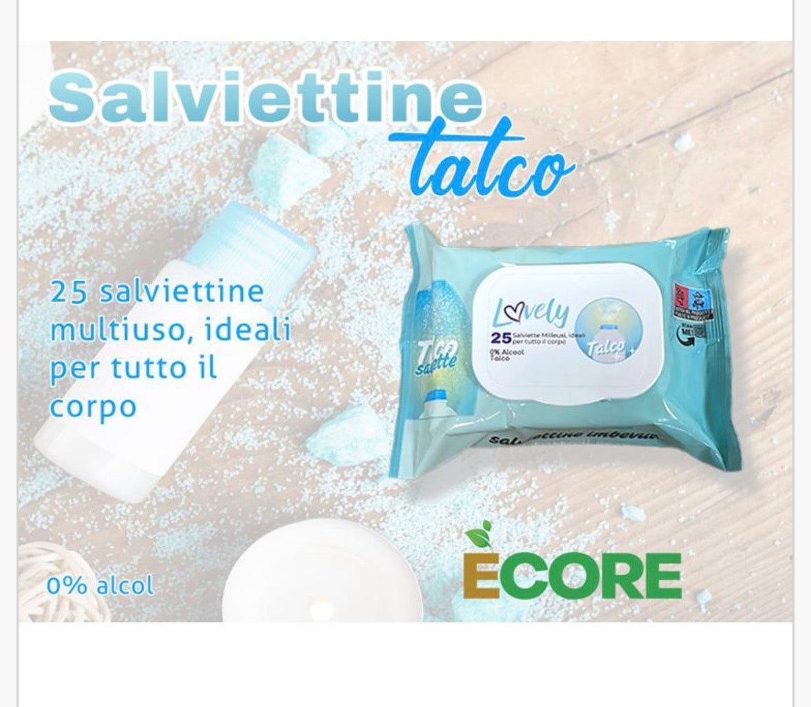 Salviettine multiuso al talco