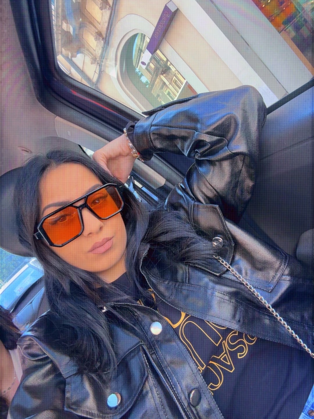 Giacca stile trucker effetto metallizzato