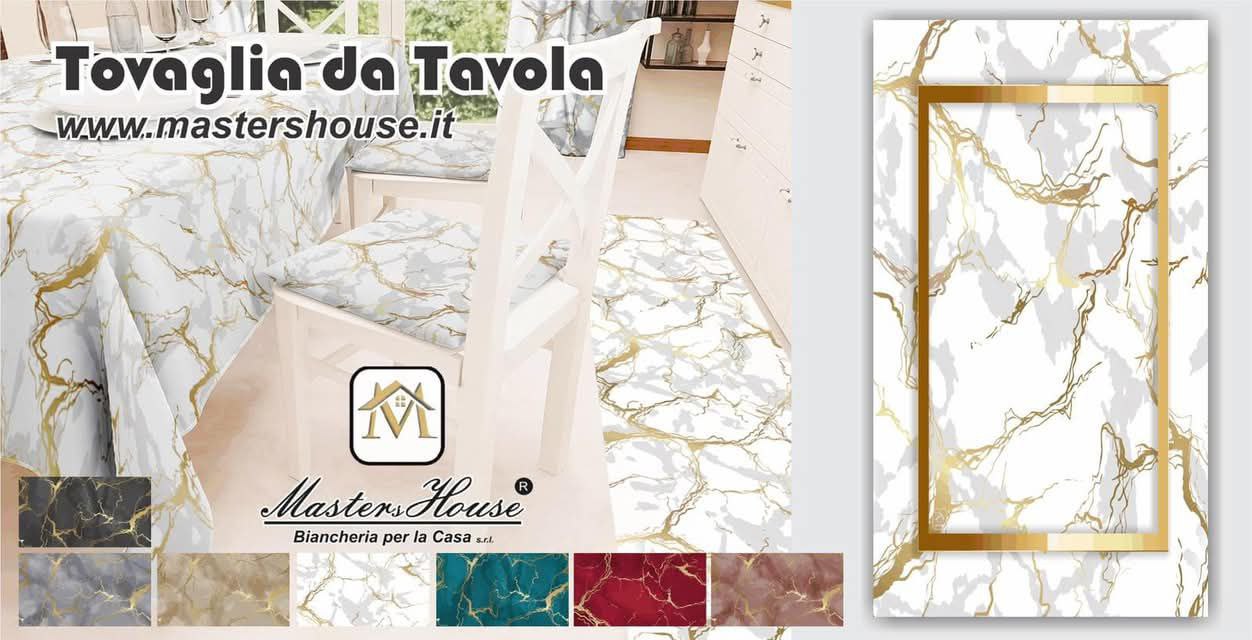 Tovaglia da tavola in effetto marmo 6 posti e 12 posti