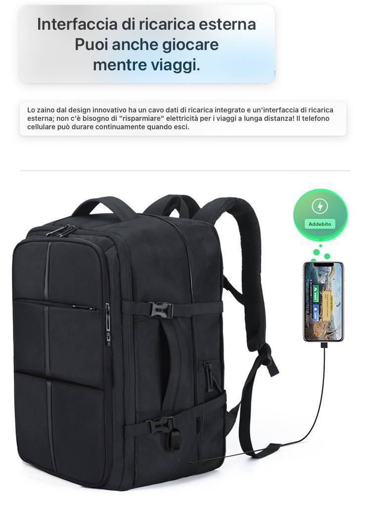 Zaino espandibile da viaggio e lavoro