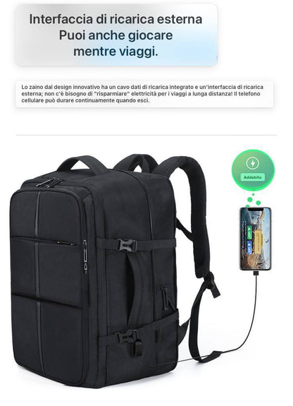 Zaino espandibile da viaggio e lavoro